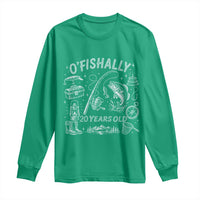 O'Fishally 20 Years Old Long Sleeve Shirt Funny Fisherman Birthday Graphic
