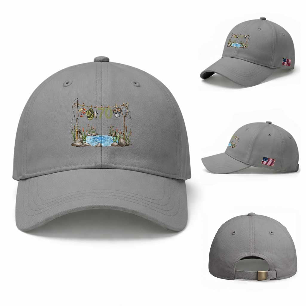 70th Birthday Fishing Baseball Cap Fisherman Birthday Party Gift