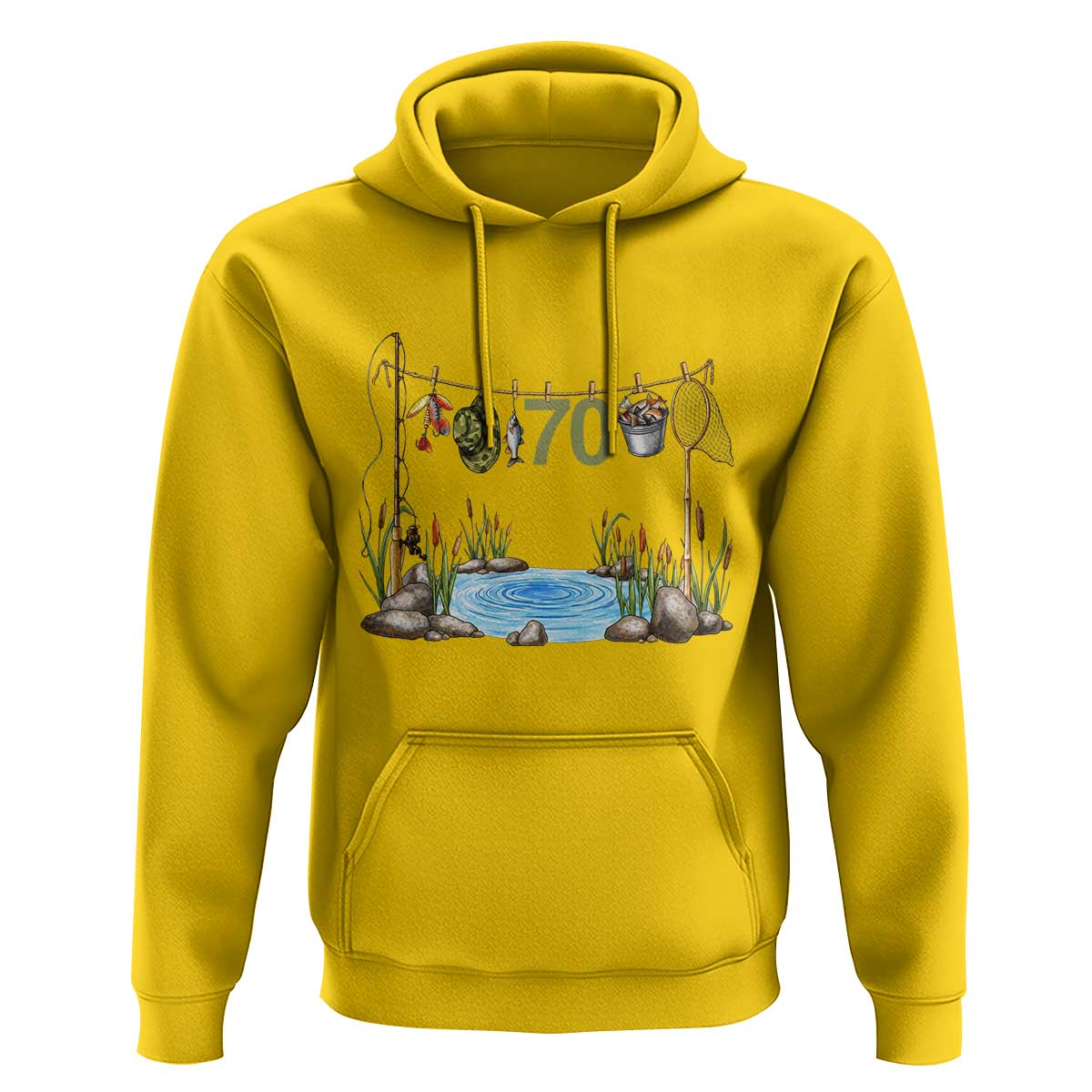 70th Birthday Fishing Hoodie Fisherman Birthday Party Gift