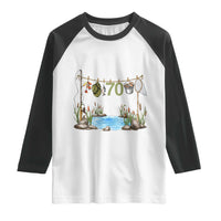 70th Birthday Fishing Raglan Shirt Fisherman Birthday Party Gift