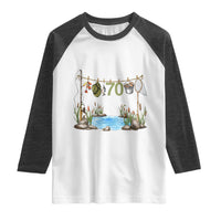 70th Birthday Fishing Raglan Shirt Fisherman Birthday Party Gift