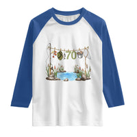 70th Birthday Fishing Raglan Shirt Fisherman Birthday Party Gift