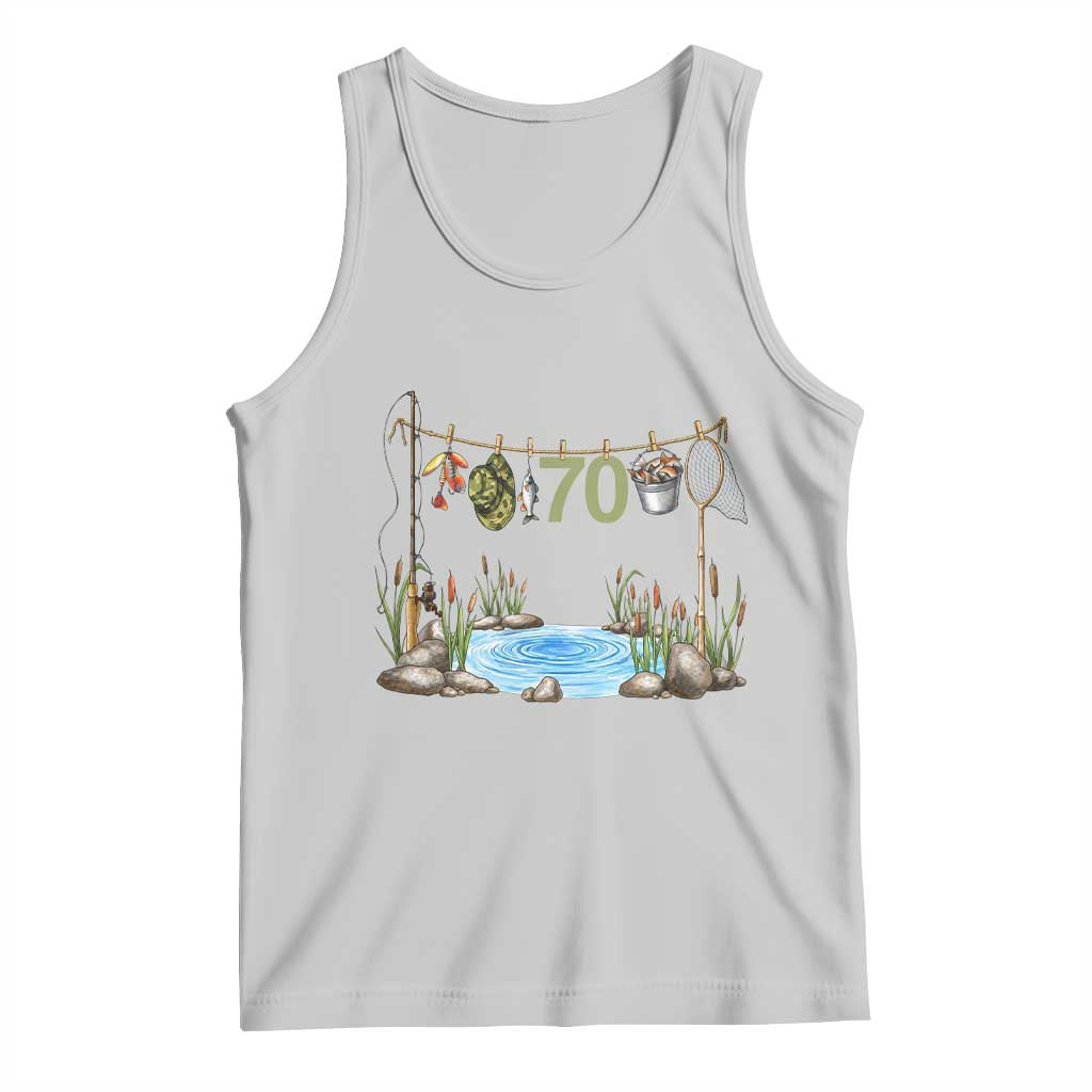 70th Birthday Fishing Tank Top Fisherman Birthday Party Gift