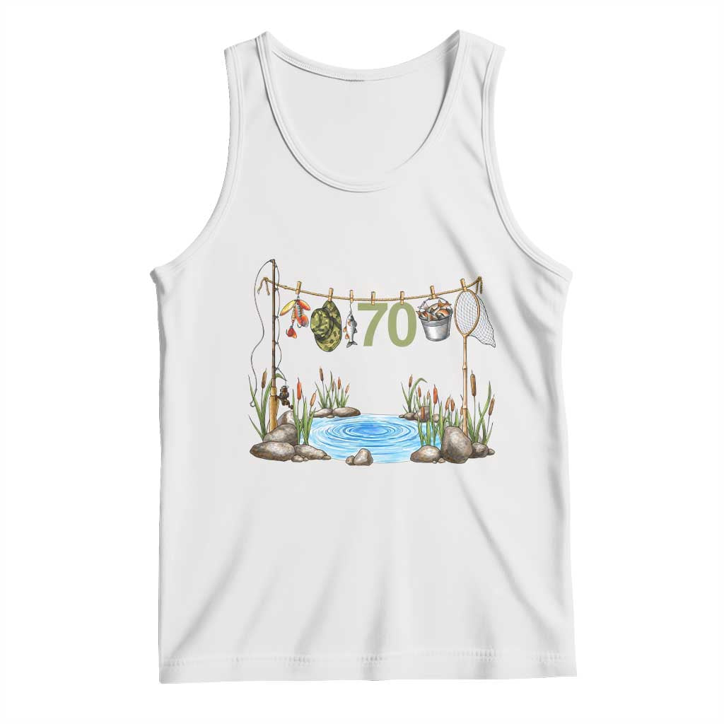 70th Birthday Fishing Tank Top Fisherman Birthday Party Gift