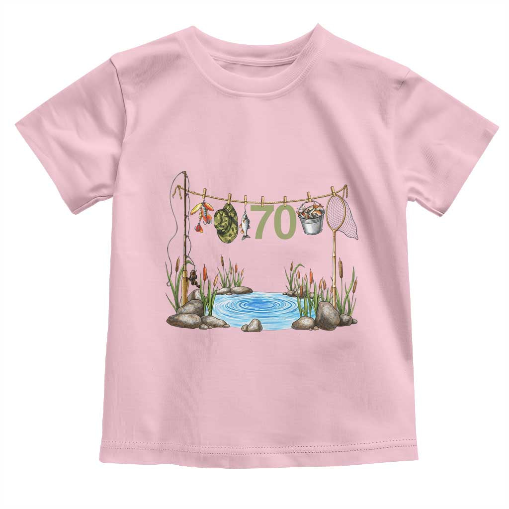 70th Birthday Fishing Toddler T Shirt Fisherman Birthday Party Gift