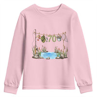 70th Birthday Fishing Youth Sweatshirt Fisherman Birthday Party Gift