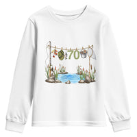 70th Birthday Fishing Youth Sweatshirt Fisherman Birthday Party Gift