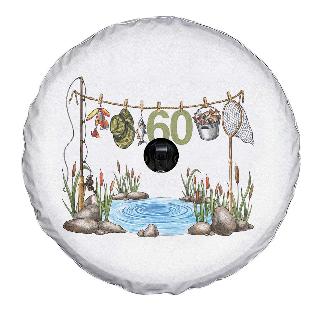 60th Birthday Fishing Spare Tire Cover Fisherman Birthday Party Gift