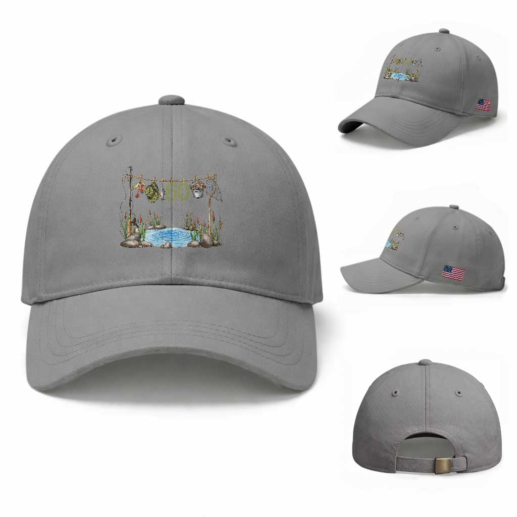 60th Birthday Fishing Baseball Cap Fisherman Birthday Party Gift