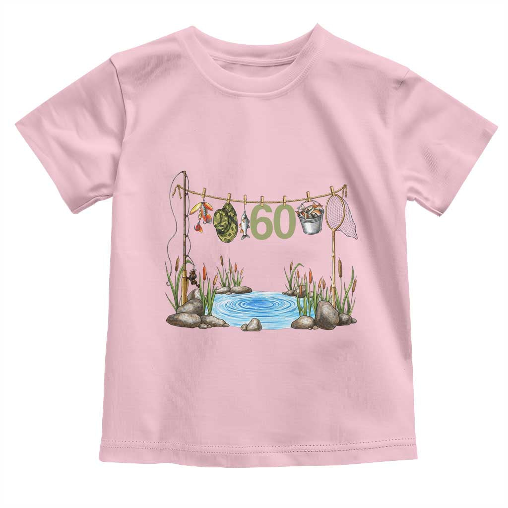 60th Birthday Fishing Toddler T Shirt Fisherman Birthday Party Gift