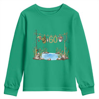 60th Birthday Fishing Youth Sweatshirt Fisherman Birthday Party Gift