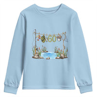 60th Birthday Fishing Youth Sweatshirt Fisherman Birthday Party Gift