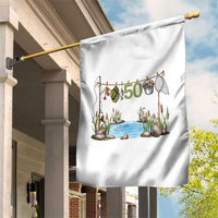 50th Birthday Fishing Garden Flag Fisherman Birthday Party Gift