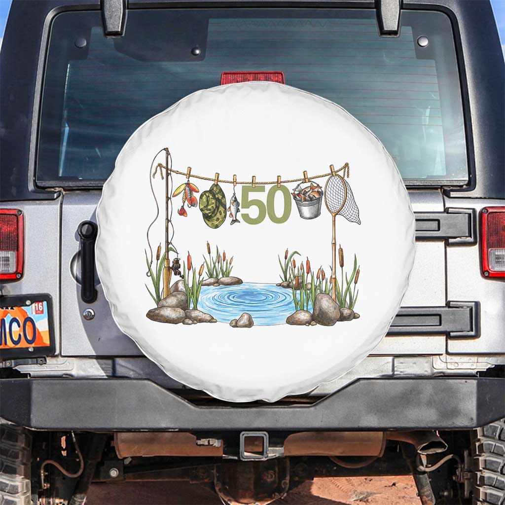 50th Birthday Fishing Spare Tire Cover Fisherman Birthday Party Gift