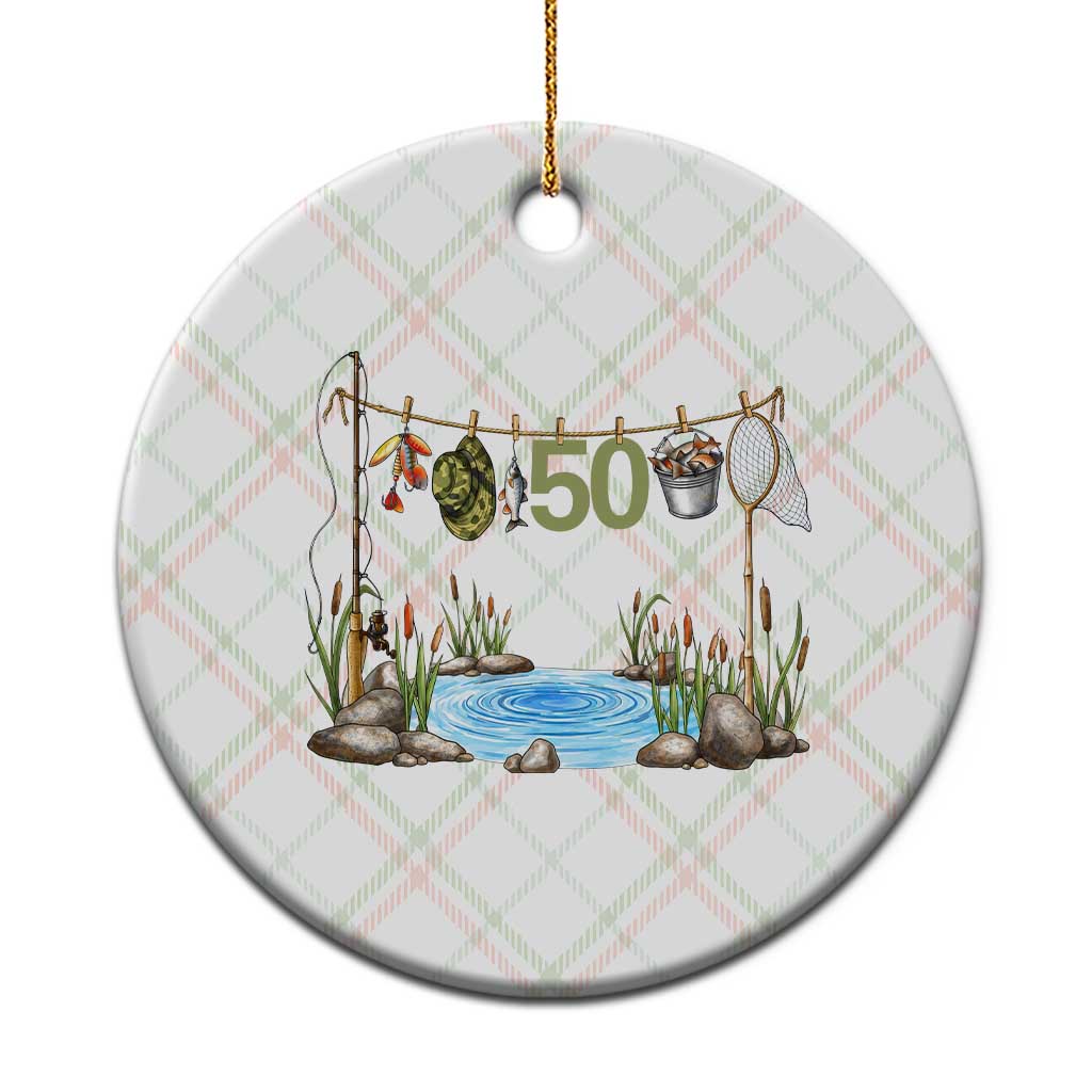50th Birthday Fishing Ceramic Ornament Fisherman Birthday Party Gift