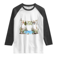 50th Birthday Fishing Raglan Shirt Fisherman Birthday Party Gift