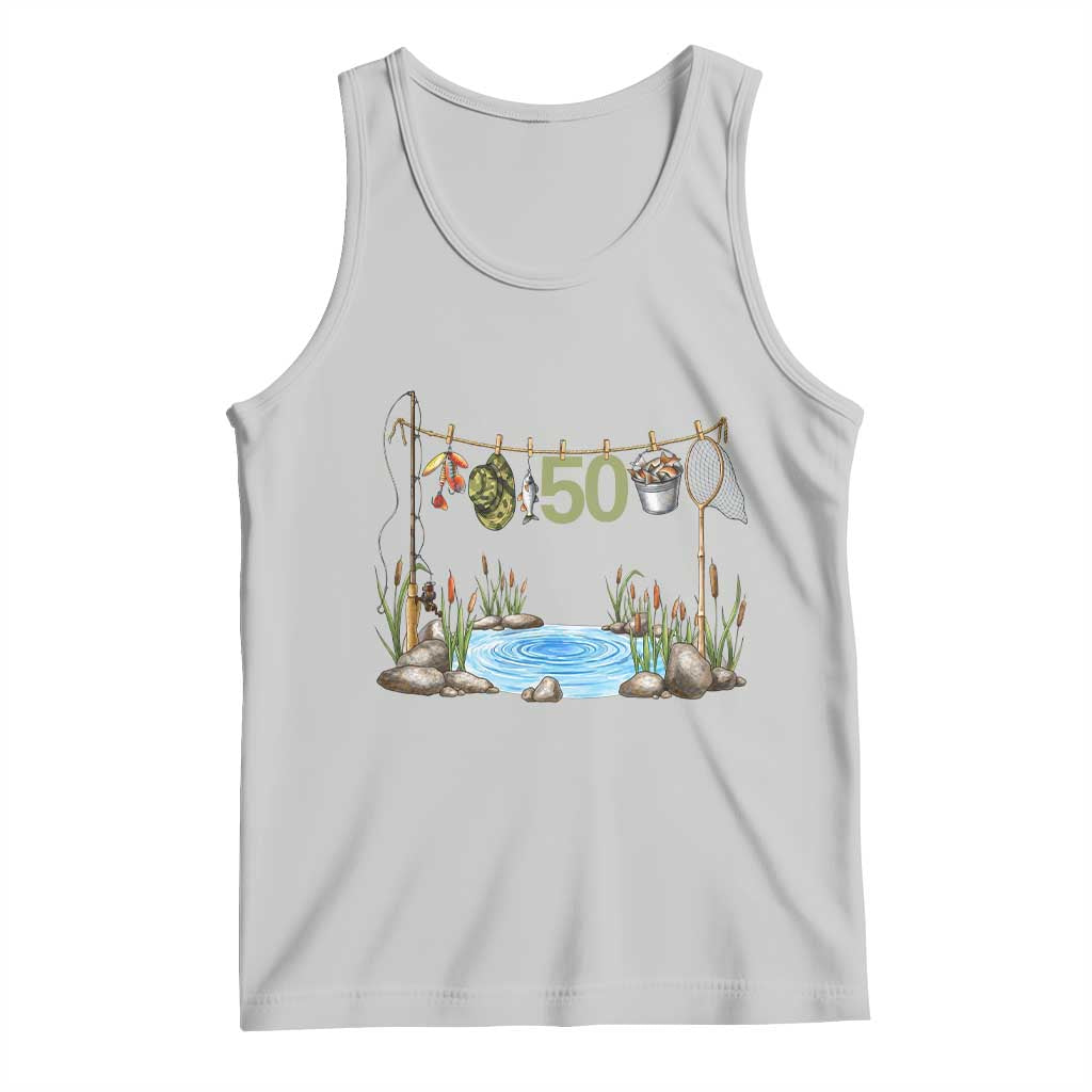 50th Birthday Fishing Tank Top Fisherman Birthday Party Gift