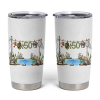 50th Birthday Fishing Tumbler Cup Fisherman Birthday Party Gift