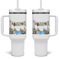 50th Birthday Fishing Tumbler With Handle Fisherman Birthday Party Gift