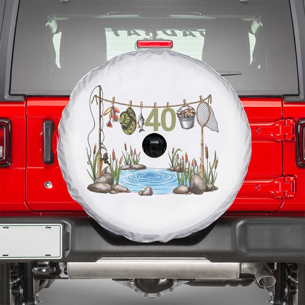 40th Birthday Fishing Spare Tire Cover Fisherman Birthday Party Gift