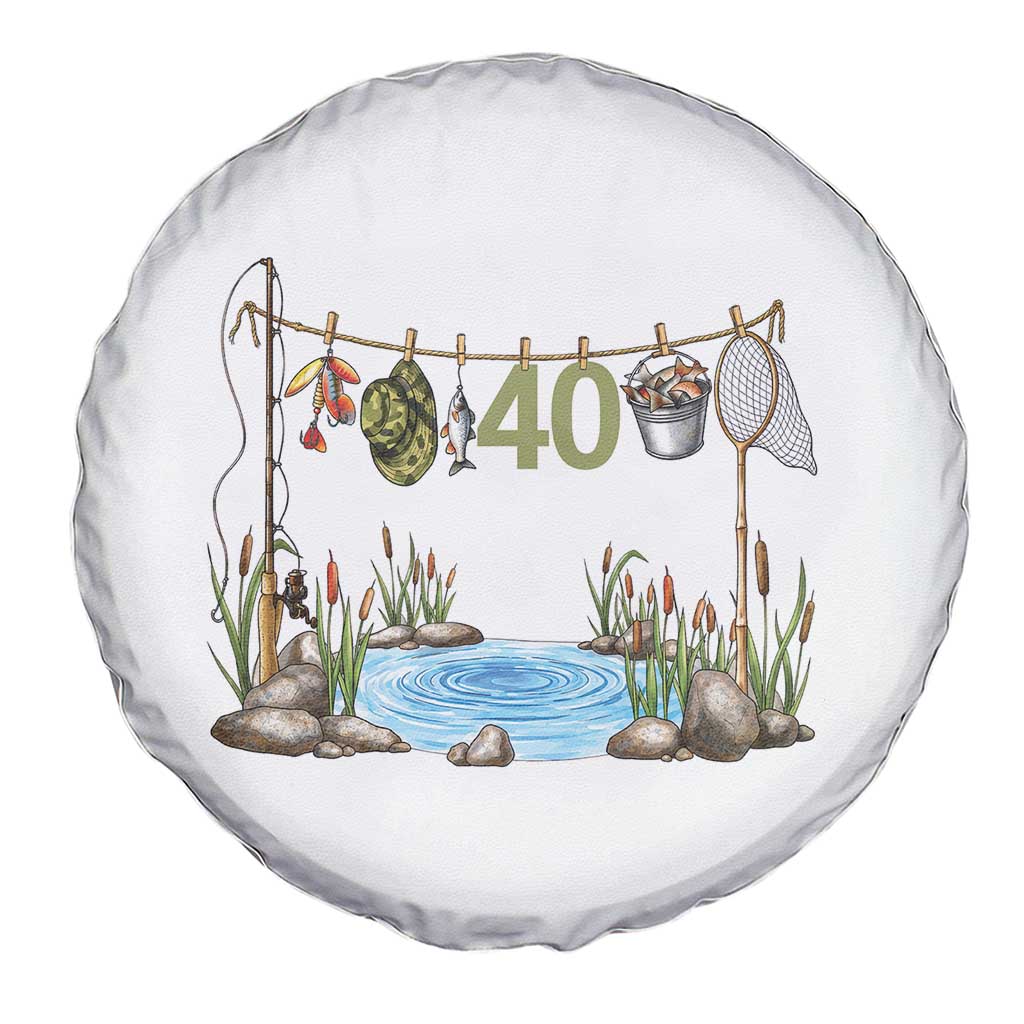 40th Birthday Fishing Spare Tire Cover Fisherman Birthday Party Gift