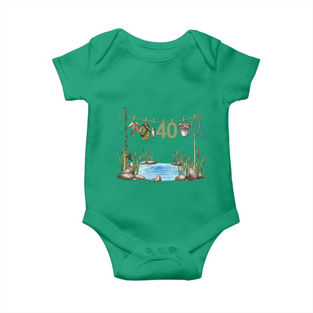 40th Birthday Fishing Baby Onesie Fisherman Birthday Party Gift
