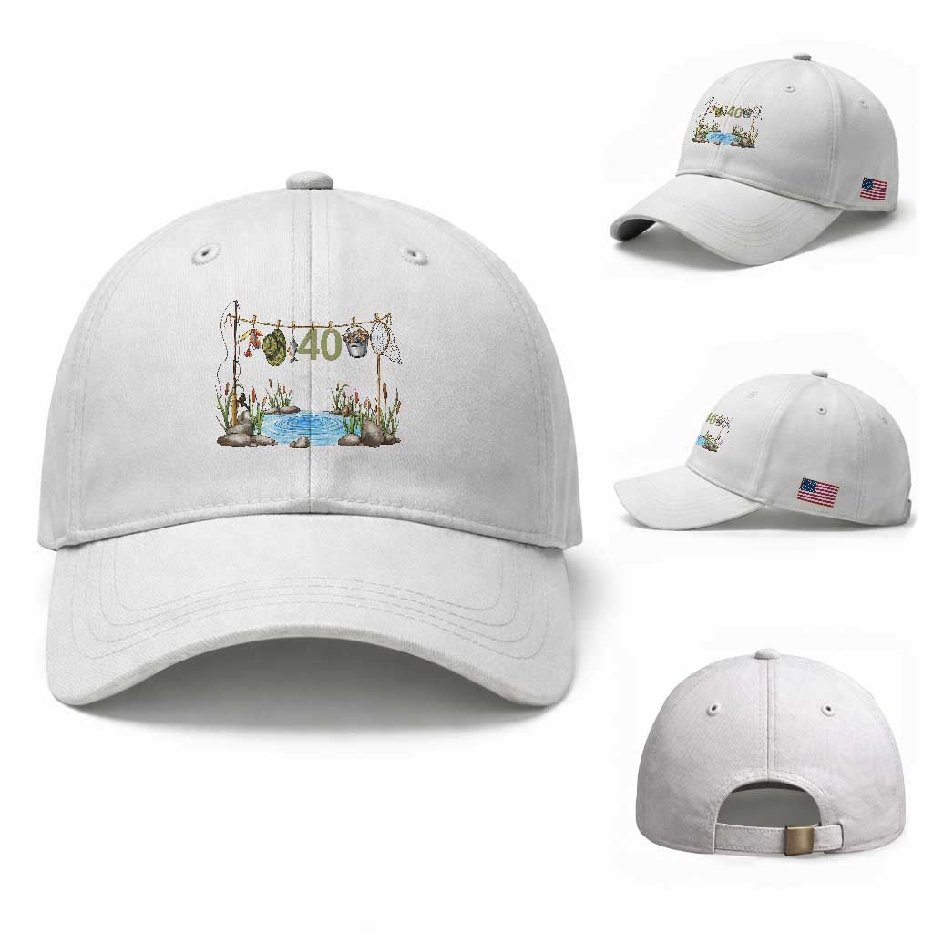 40th Birthday Fishing Baseball Cap Fisherman Birthday Party Gift