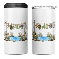 40th Birthday Fishing 4 in 1 Can Cooler Tumbler Fisherman Birthday Party Gift