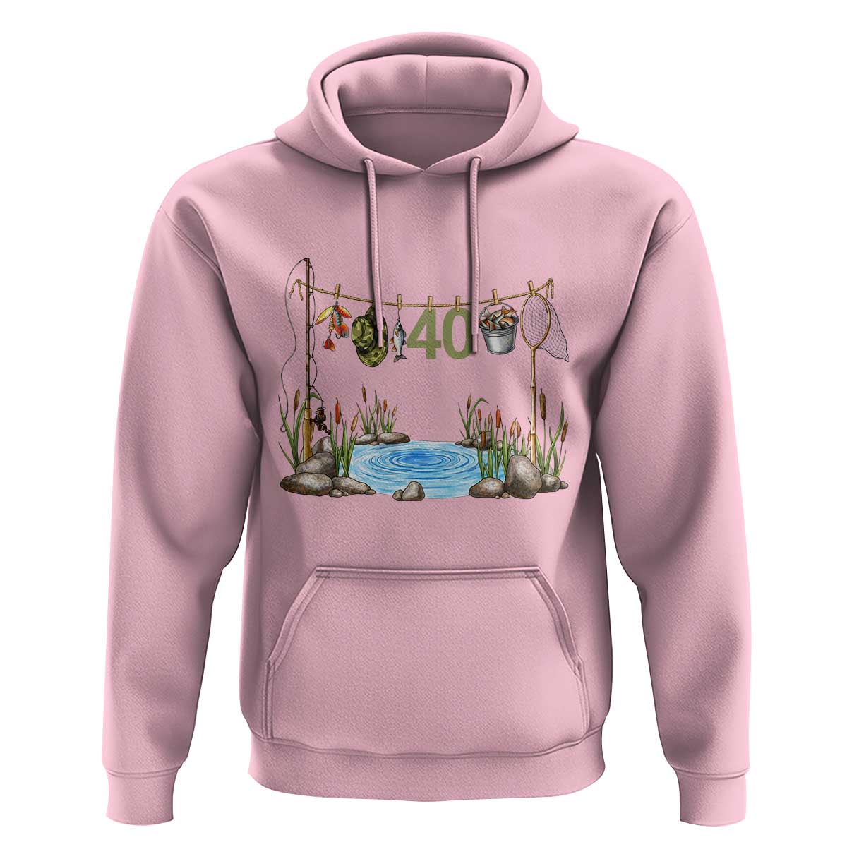 40th Birthday Fishing Hoodie Fisherman Birthday Party Gift
