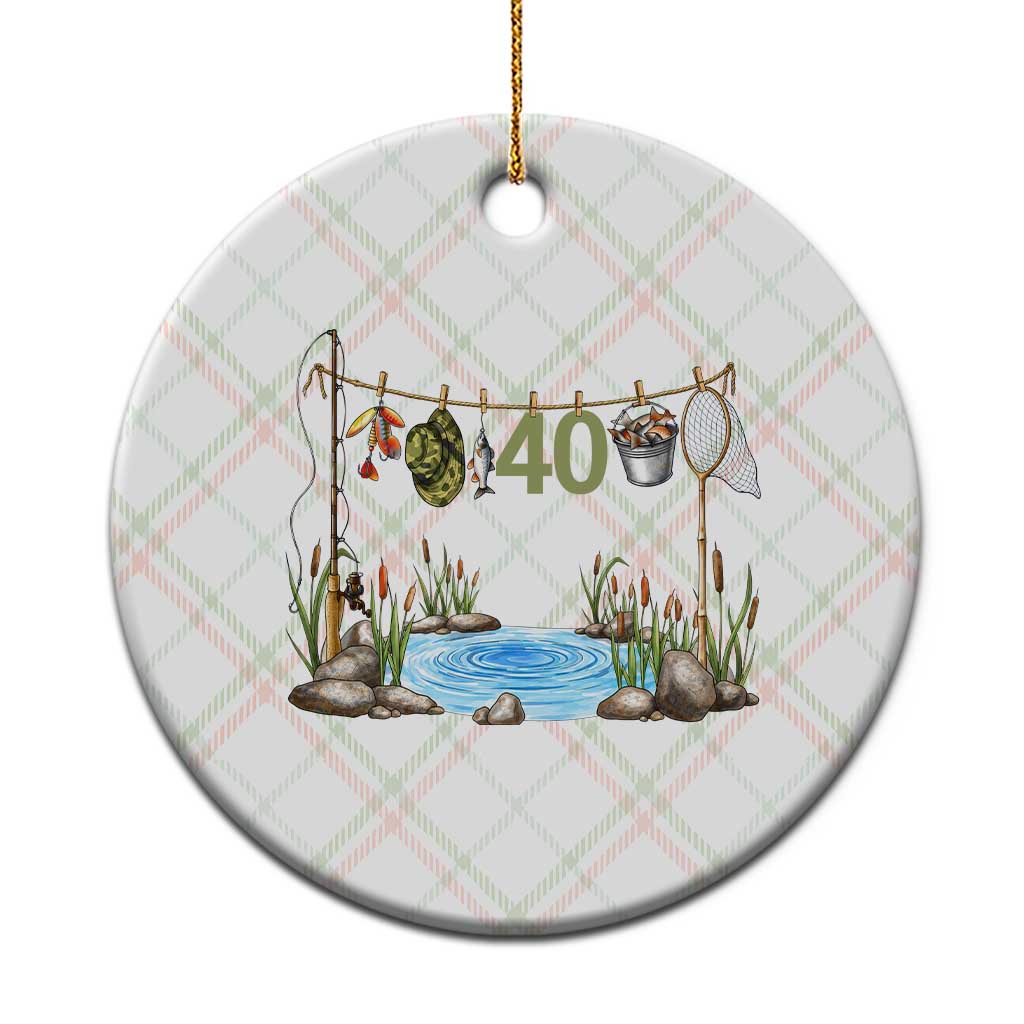 40th Birthday Fishing Ceramic Ornament Fisherman Birthday Party Gift