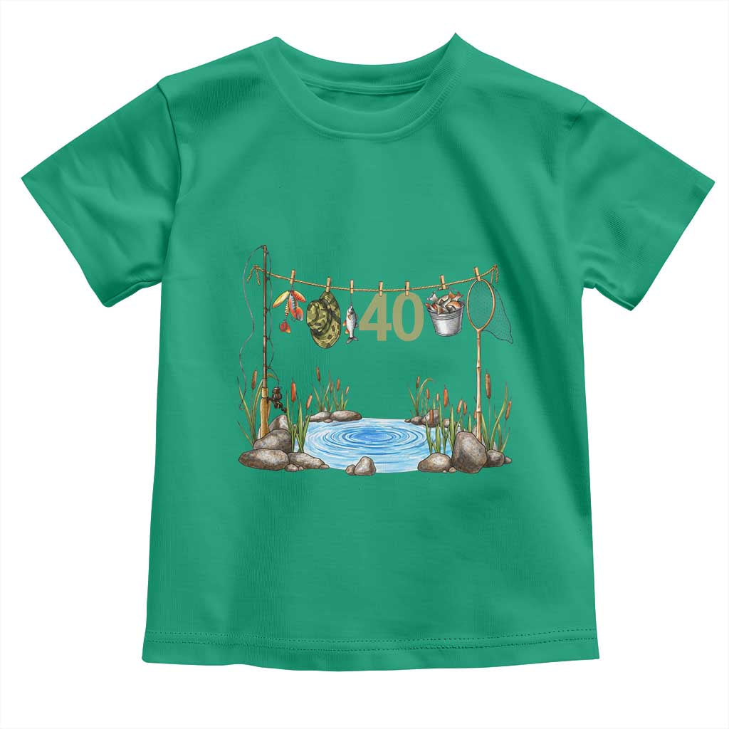 40th Birthday Fishing Toddler T Shirt Fisherman Birthday Party Gift