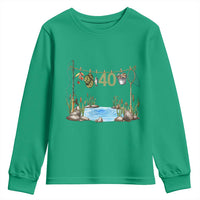 40th Birthday Fishing Youth Sweatshirt Fisherman Birthday Party Gift