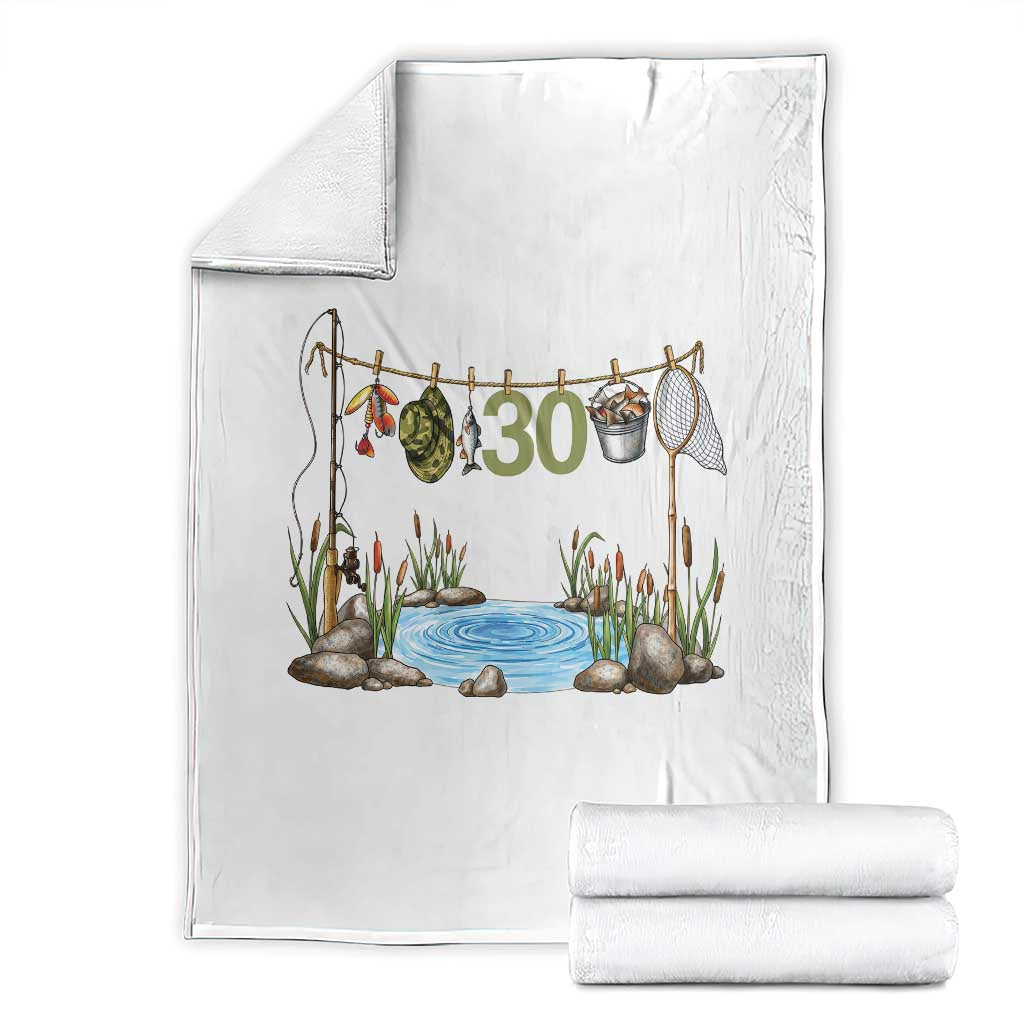 30th Birthday Fishing Throw Blanket Fisherman Birthday Party Gift