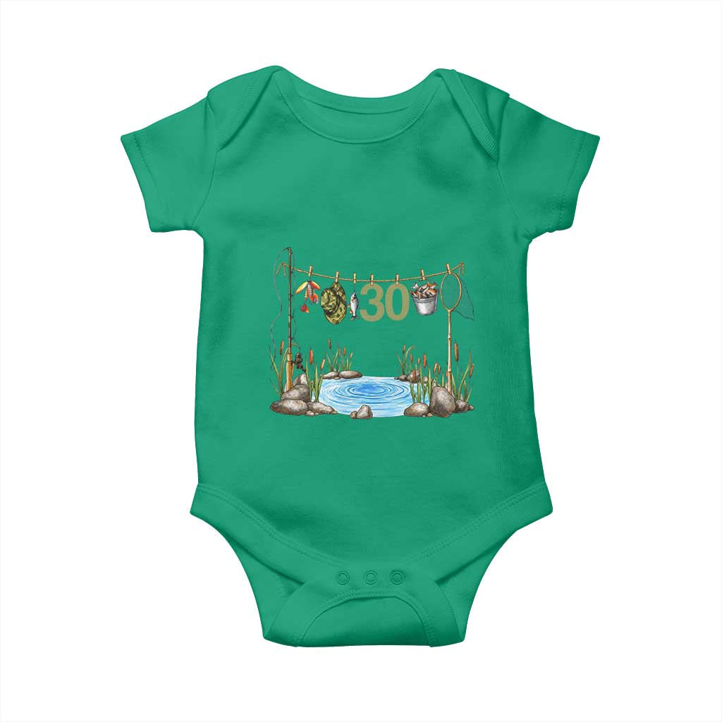 30th Birthday Fishing Baby Onesie Fisherman Birthday Party Gift