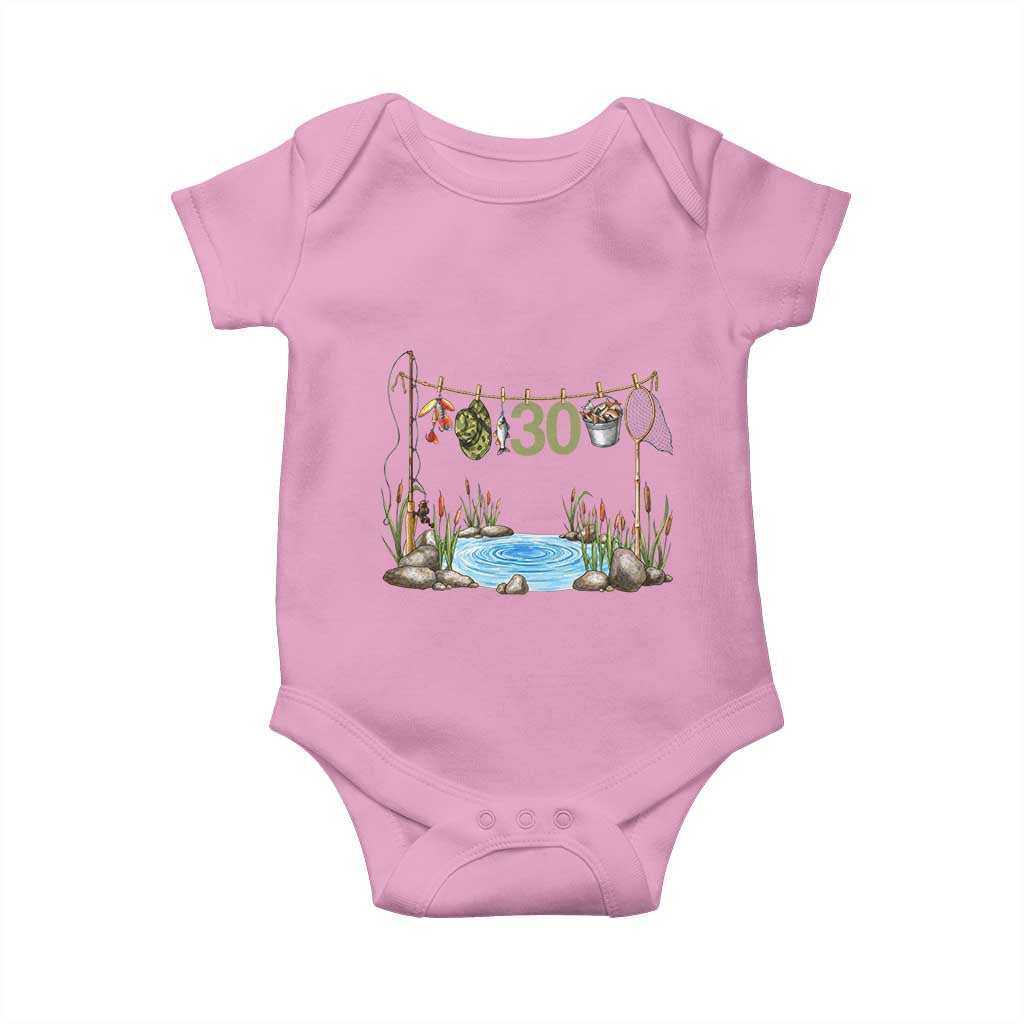 30th Birthday Fishing Baby Onesie Fisherman Birthday Party Gift