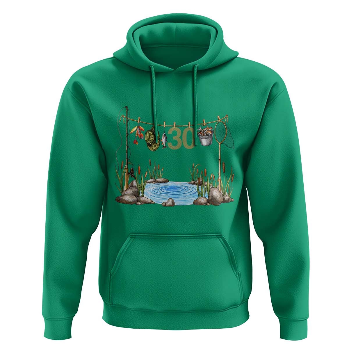 30th Birthday Fishing Hoodie Fisherman Birthday Party Gift