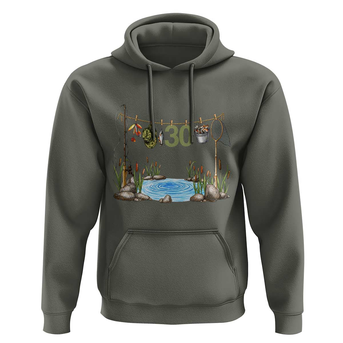 30th Birthday Fishing Hoodie Fisherman Birthday Party Gift