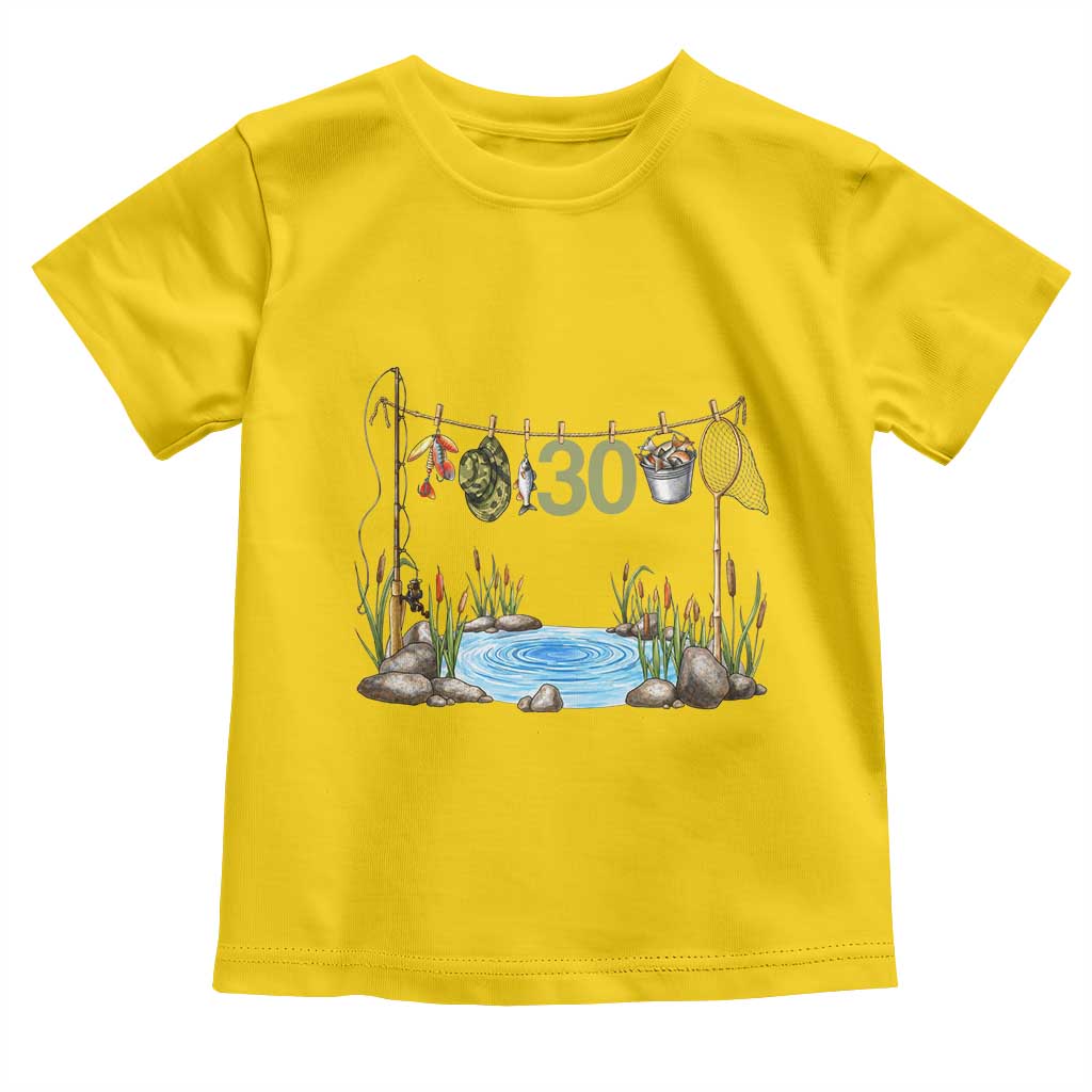30th Birthday Fishing Toddler T Shirt Fisherman Birthday Party Gift