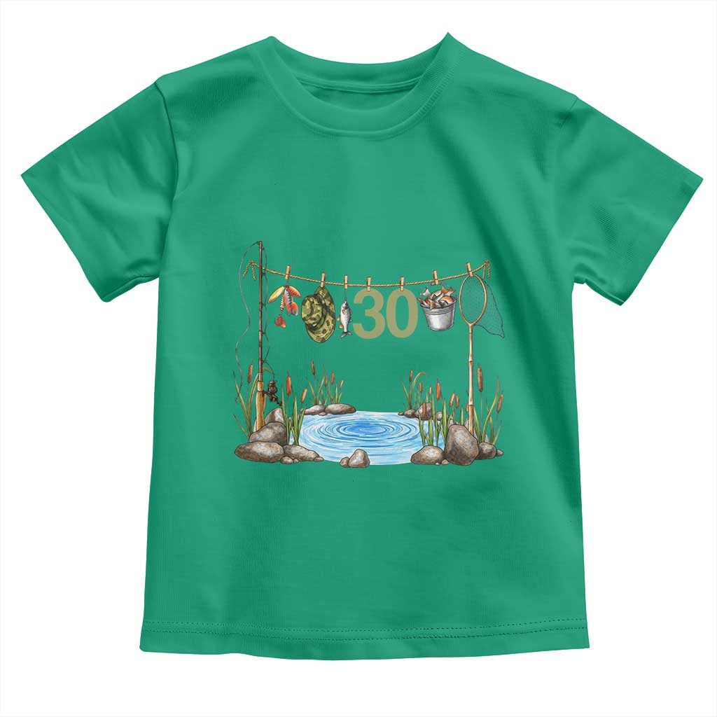 30th Birthday Fishing Toddler T Shirt Fisherman Birthday Party Gift