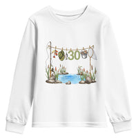 30th Birthday Fishing Youth Sweatshirt Fisherman Birthday Party Gift