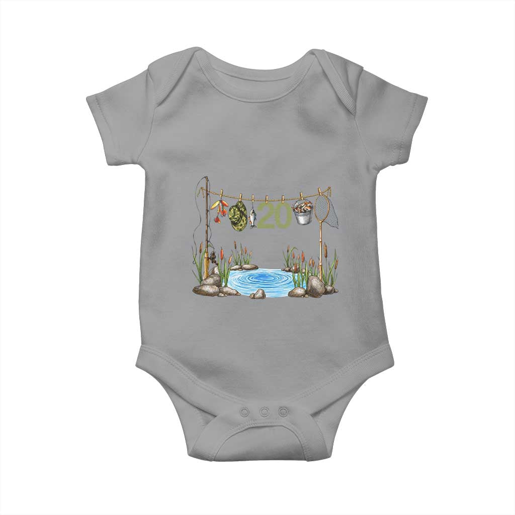 20th Birthday Fishing Baby Onesie Fisherman Birthday Party Gift