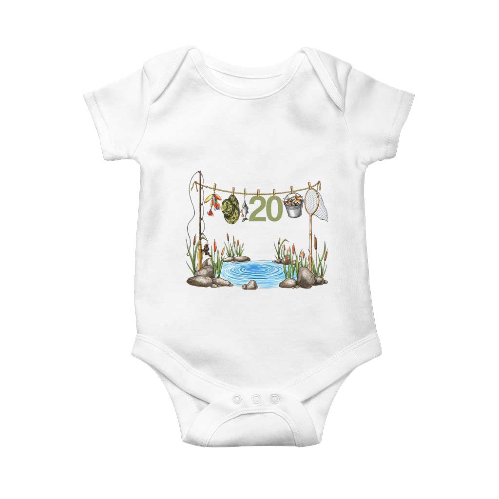 20th Birthday Fishing Baby Onesie Fisherman Birthday Party Gift