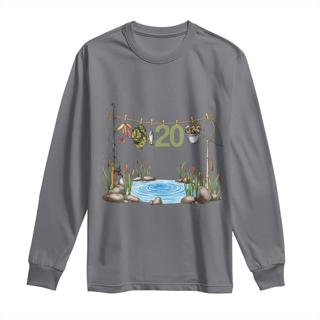 20th Birthday Fishing Long Sleeve Shirt Fisherman Birthday Party Gift
