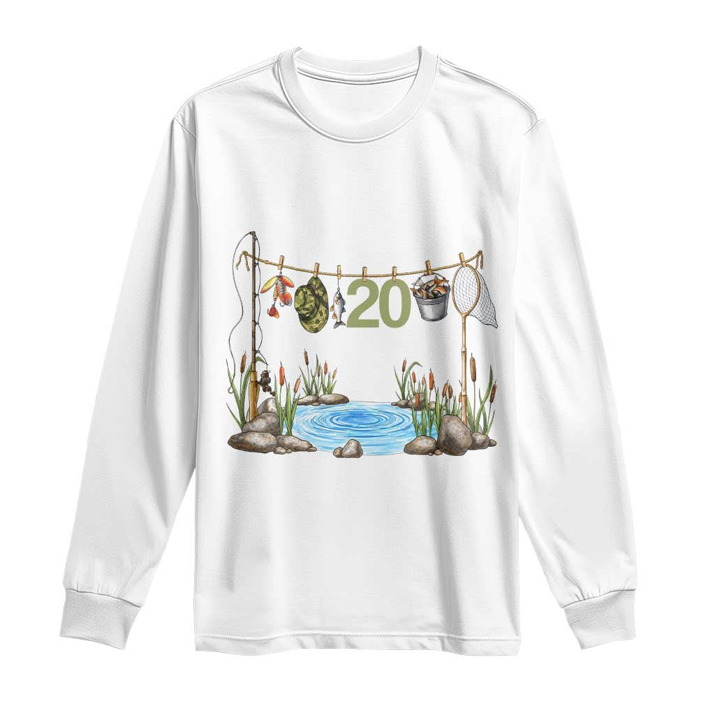 20th Birthday Fishing Long Sleeve Shirt Fisherman Birthday Party Gift