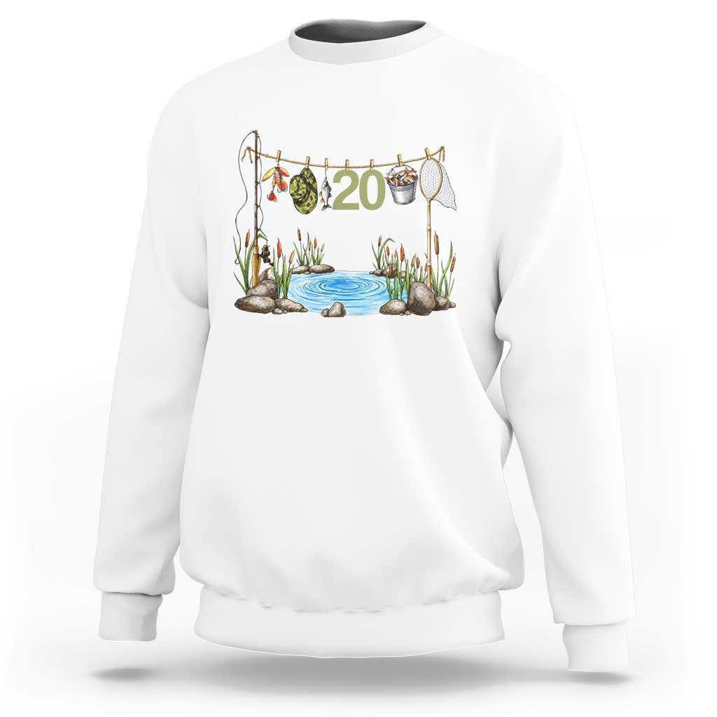 20th Birthday Fishing Sweatshirt Fisherman Birthday Party Gift