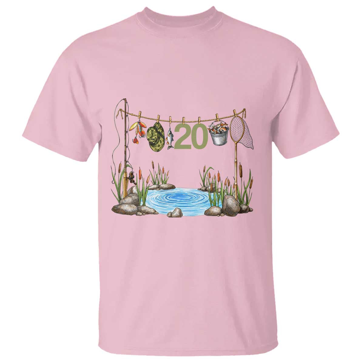 20th Birthday Fishing T Shirt Fisherman Birthday Party Gift