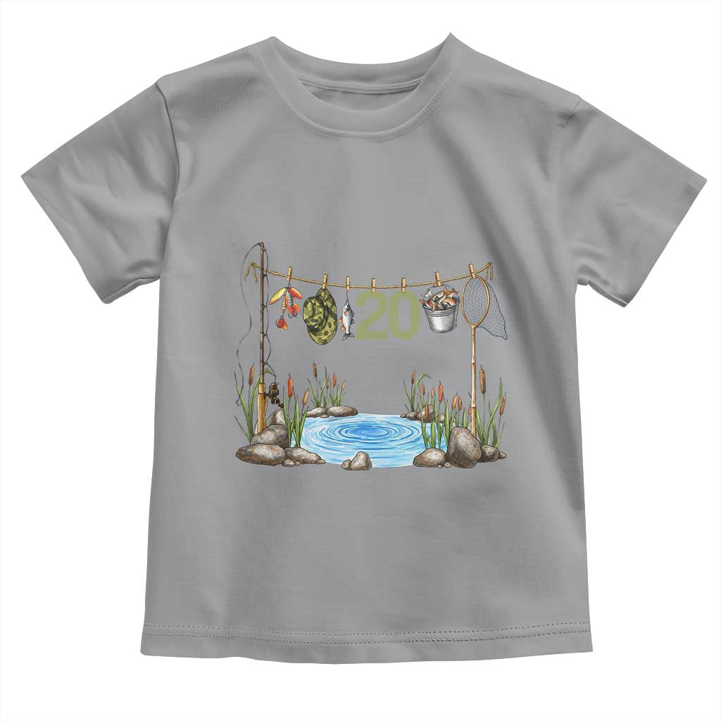 20th Birthday Fishing Toddler T Shirt Fisherman Birthday Party Gift