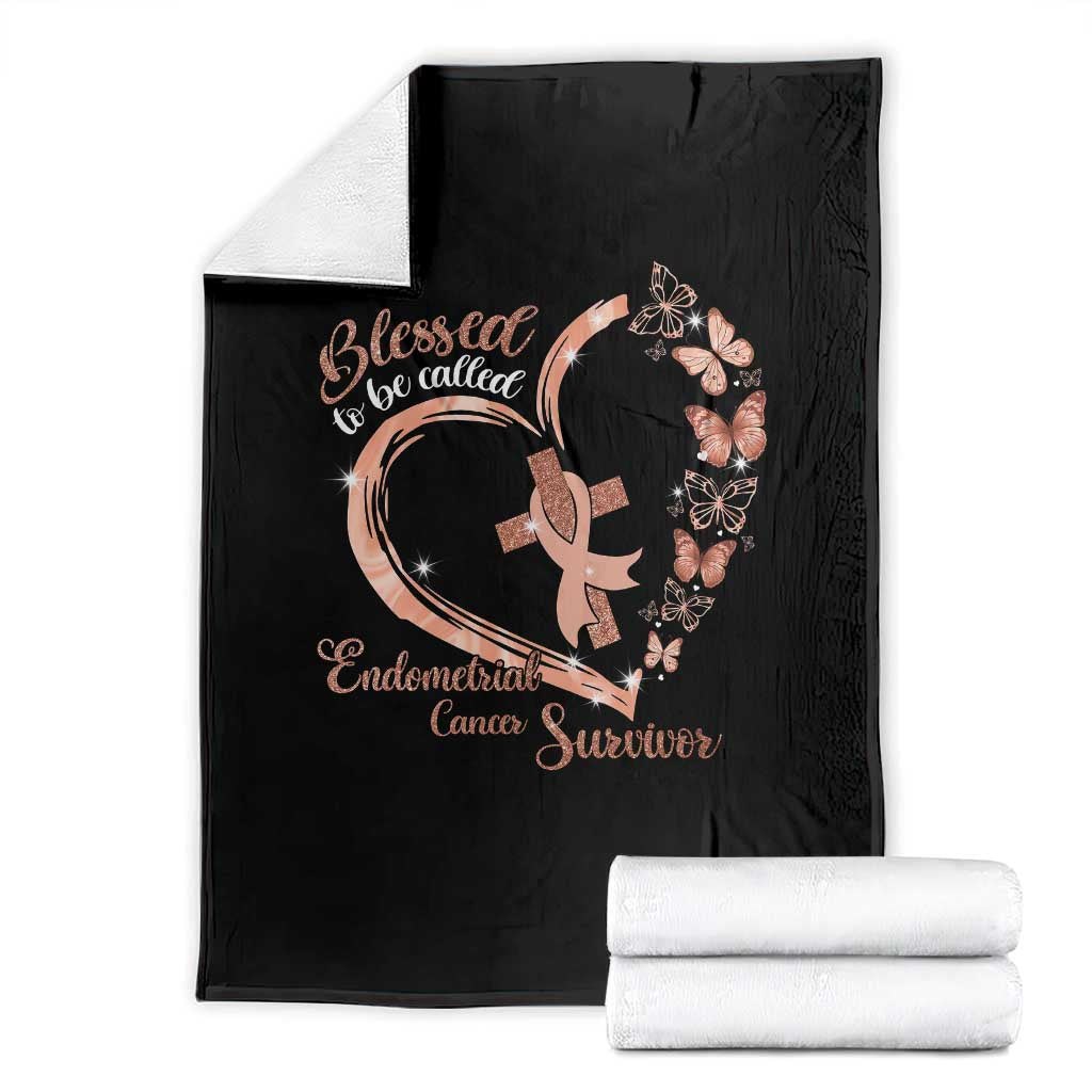 Endometrial Cancer Warrior Gift Throw Blanket Blessed To Be Called A Survivor