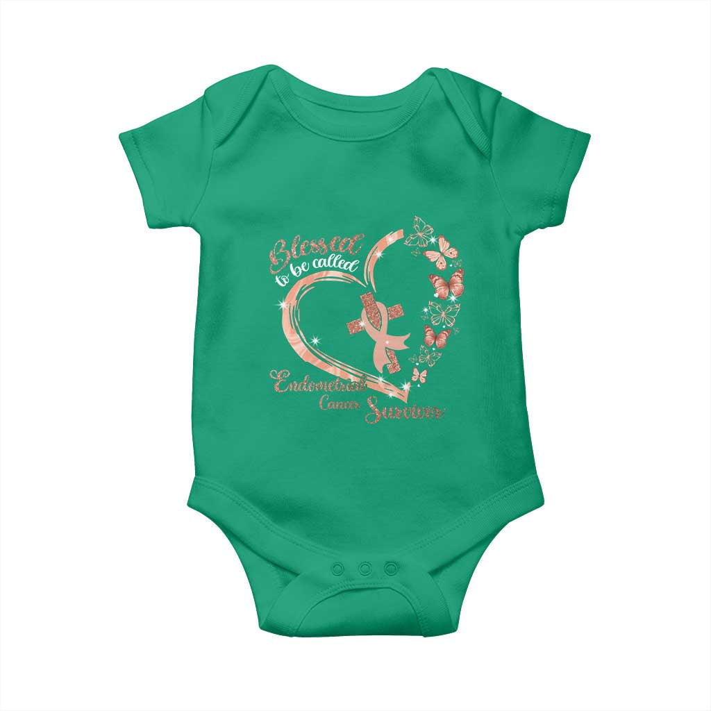 Endometrial Cancer Warrior Gift Baby Onesie Blessed To Be Called A Survivor