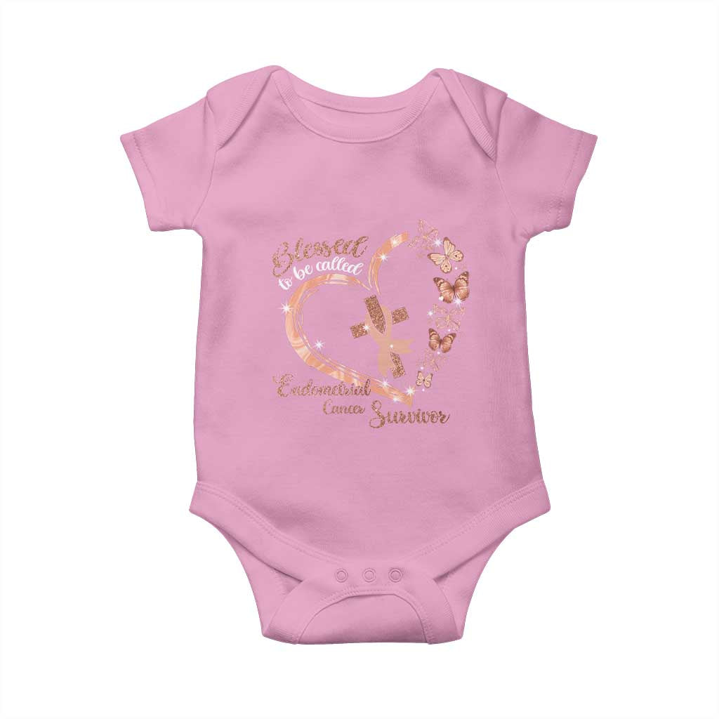 Endometrial Cancer Warrior Gift Baby Onesie Blessed To Be Called A Survivor